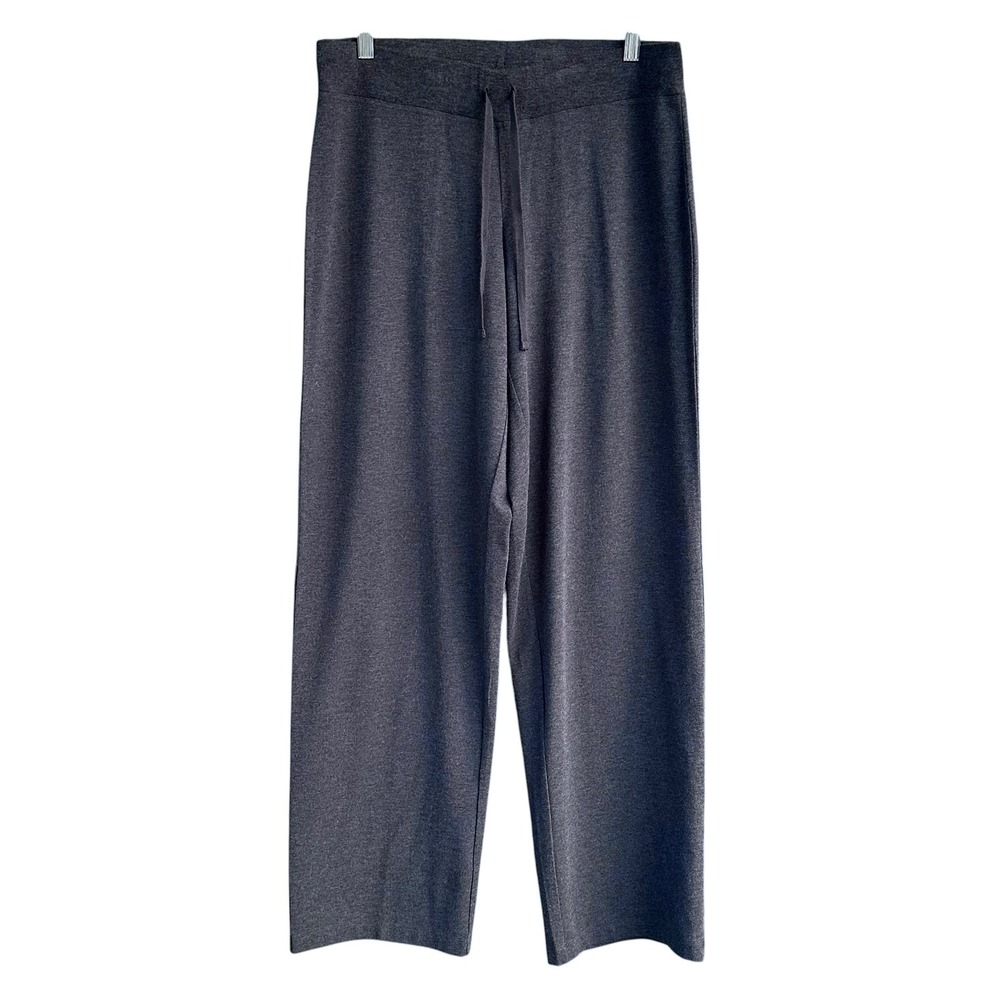 Eileen Fisher Womens Charcoal Gray Viscose Jersey Wide Leg Lounge Pants Size M